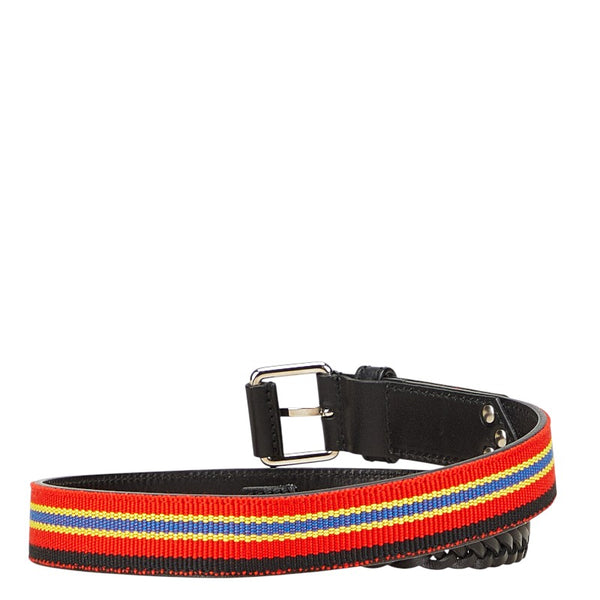 バレンシアガ ベルト サイズ:75/30 ブラック マルチカラー レザー キャンバス レディース BALENCIAGA 【中古】