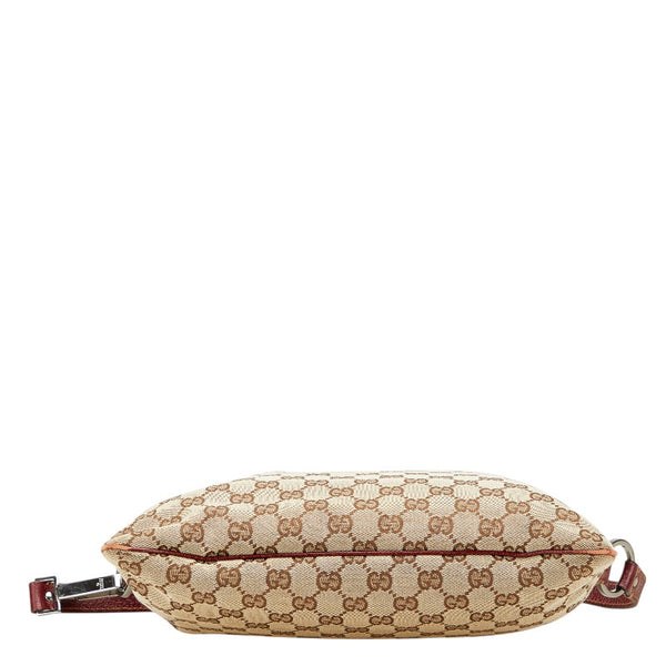 グッチ GGキャンバス ショルダーバッグ 113013 ベージュ レッド キャンバス レザー レディース GUCCI 【中古】