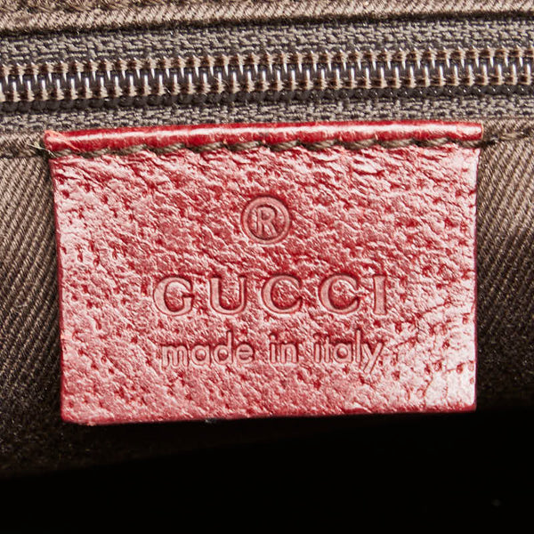 グッチ GGキャンバス ショルダーバッグ 113013 ベージュ レッド キャンバス レザー レディース GUCCI 【中古】