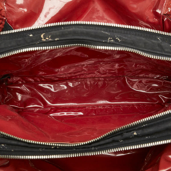 シャネル 旧トラベルライン ハンドバッグ ミニボストンバッグ ブラック ホワイト ナイロン レディース CHANEL 【中古】