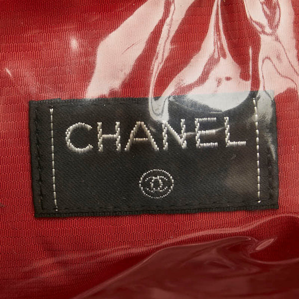 シャネル 旧トラベルライン ハンドバッグ ミニボストンバッグ ブラック ホワイト ナイロン レディース CHANEL 【中古】