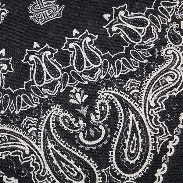 サンローラン ペイズリー モチーフ 大判スカーフ ストール ブラック ホワイト カシミヤ シルク レディース SAINT LAURENT 【中古】
