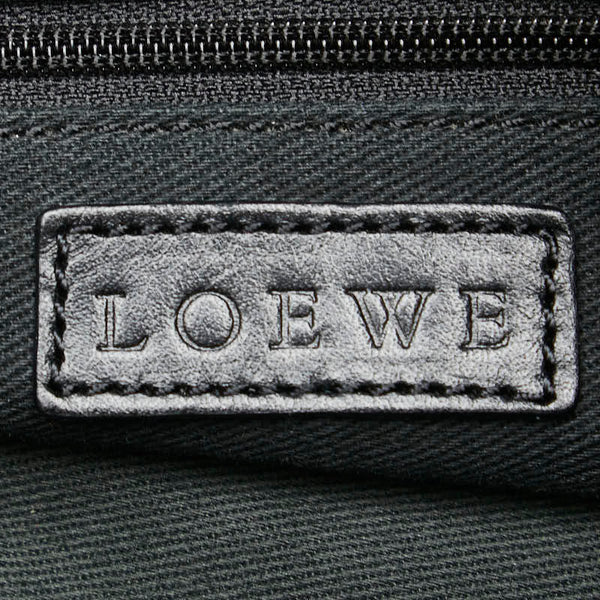 ロエベ アナグラム ハンドバッグ トートバッグ ベージュ ブラック キャンバス レザー レディース LOEWE 【中古】