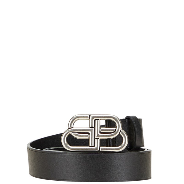 バレンシアガ BBロゴバックル ベルト サイズ:100 ブラック レザー メンズ BALENCIAGA 【中古】