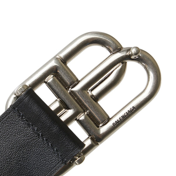バレンシアガ BBロゴバックル ベルト サイズ:100 ブラック レザー メンズ BALENCIAGA 【中古】