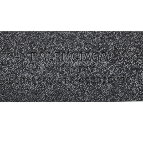 バレンシアガ BBロゴバックル ベルト サイズ:100 ブラック レザー メンズ BALENCIAGA 【中古】