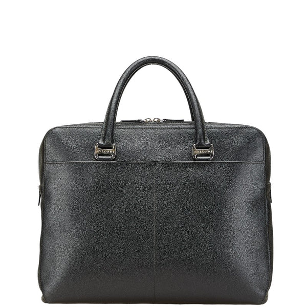 ブルガリ ロゴ ビジネスバッグ ブラック レザー レディース BVLGARI 【中古】