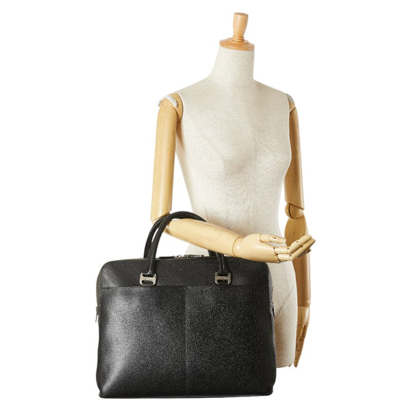 ブルガリ ロゴ ビジネスバッグ ブラック レザー レディース BVLGARI 【中古】