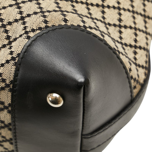 グッチ ディアマンテ ハンドバッグ トートバッグ 257341 ブラック ベージュ キャンバス レザー レディース GUCCI 【中古】