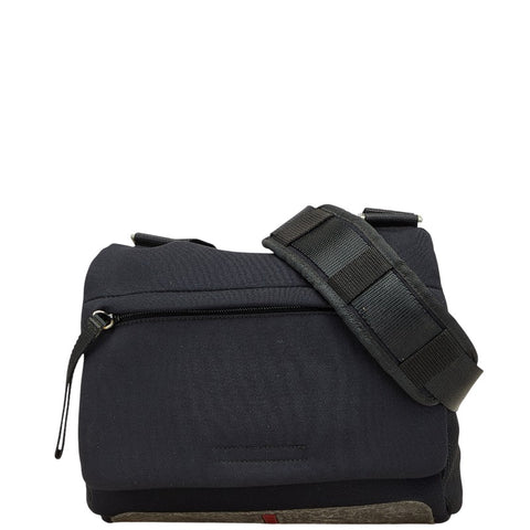 プラダ スポーツライン ロゴ 斜め掛け ショルダーバッグ ブラック ポリウレタン レディース PRADA 【中古】
