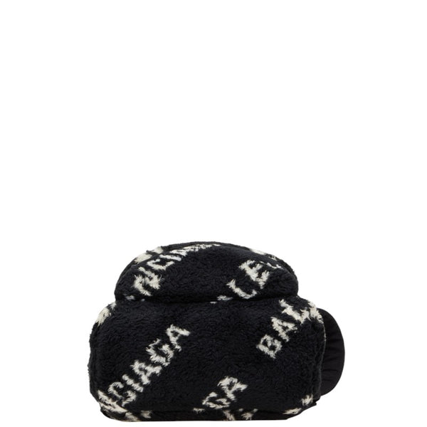 バレンシアガ エブリデイ リュック バックパック ブラック ホワイト フェイクファー レザー レディース BALENCIAGA 【中古】