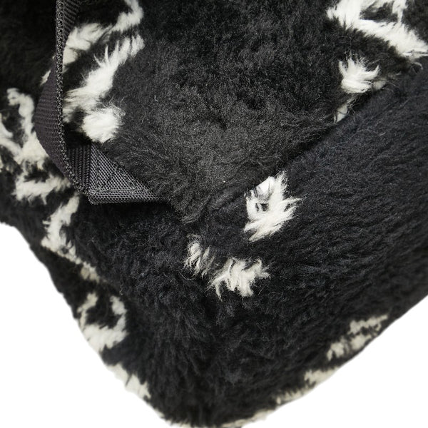 バレンシアガ エブリデイ リュック バックパック ブラック ホワイト フェイクファー レザー レディース BALENCIAGA 【中古】