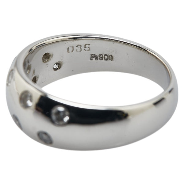 Pt900 プラチナ ダイヤ0.35ct ドット 水玉 リング 指輪 レディース 9.5号 【中古】