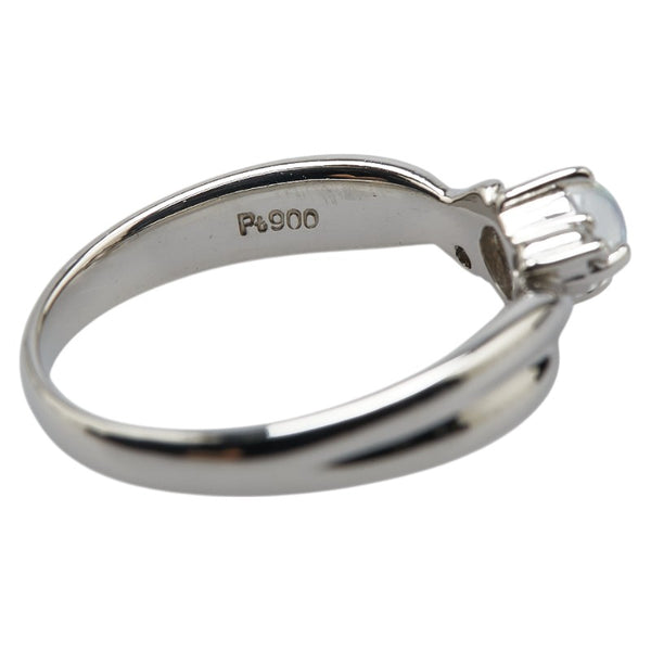 Pt900 プラチナ ムーンストーン ダイヤ0.04ct リング 指輪 レディース 9.5号 【中古】