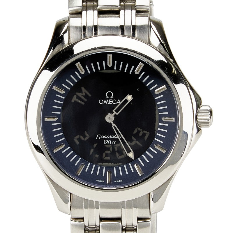 オメガ シーマスター120 マルチファンクション 腕時計 2521.81 クオーツ ネイビー文字盤 ステンレススチール メンズ OMEGA 【中古】