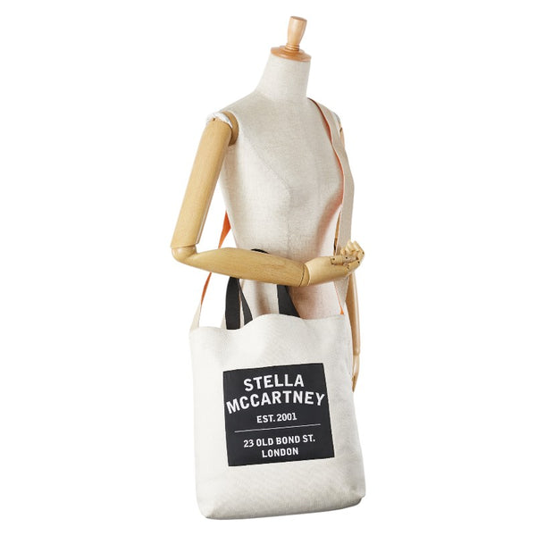 ステラマッカートニー トートバッグ ショルダーバッグ 2WAY ホワイト ブラック キャンバス レディース Stella McCartney 【中古】