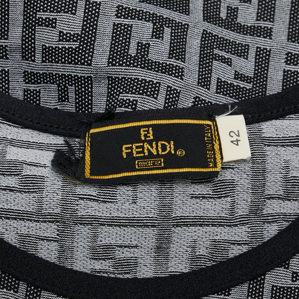 フェンディ ズッカ トップス サイズ：42 ブラック グレー ナイロン レディース FENDI 【中古】
