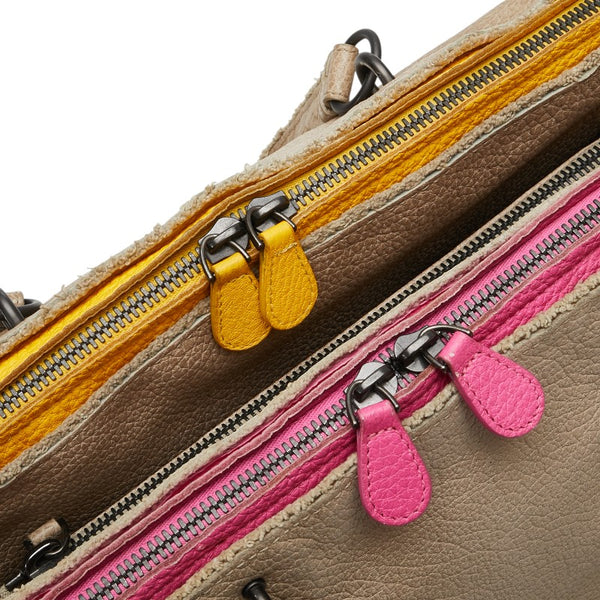 ボッテガヴェネタ イントレチャート ハンドバッグ ベージュ マルチカラー レザー レディース BOTTEGAVENETA 【中古】