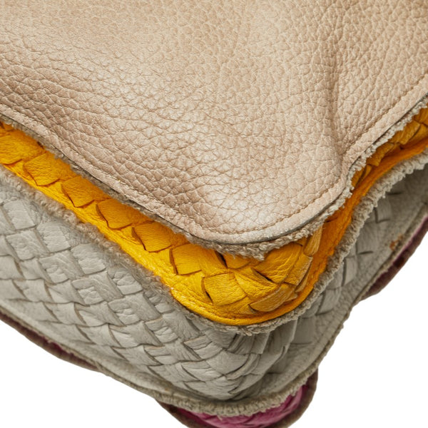 ボッテガヴェネタ イントレチャート ハンドバッグ ベージュ マルチカラー レザー レディース BOTTEGAVENETA 【中古】