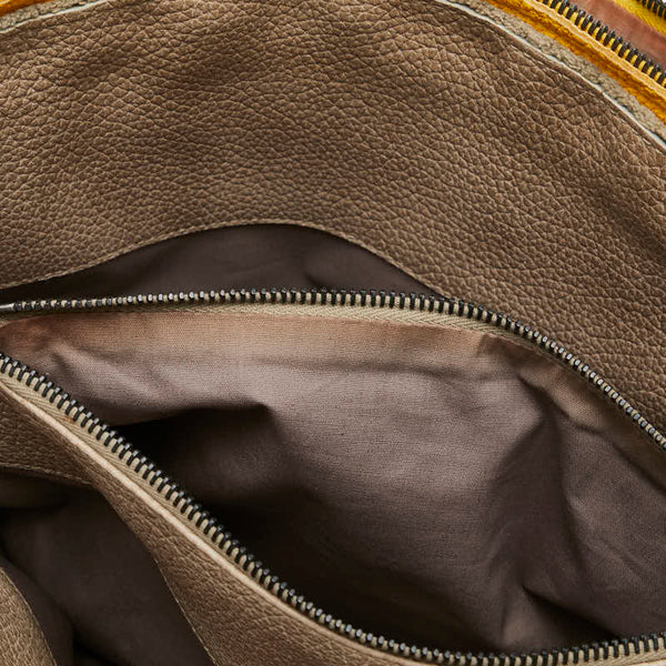 ボッテガヴェネタ イントレチャート ハンドバッグ ベージュ マルチカラー レザー レディース BOTTEGAVENETA 【中古】