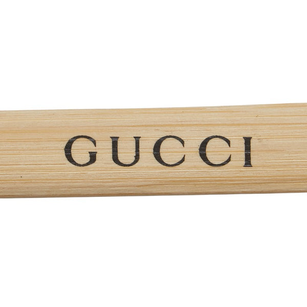 グッチ ふくろう フクロウ LOVED うちわ 団扇 ベージュ マルチカラー バンブー レディース GUCCI 【中古】