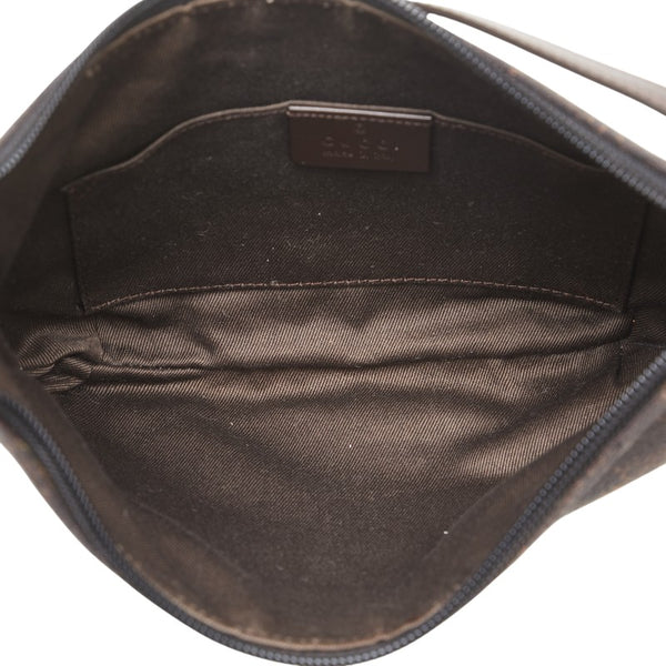 グッチ GG柄 ポーチ アクセサリーポーチ 32160 ブラウン キャンバス レザー レディース GUCCI 【中古】