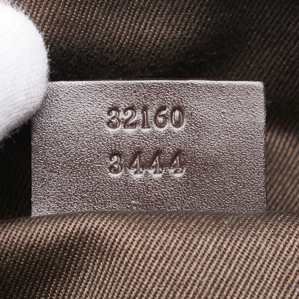 グッチ GG柄 ポーチ アクセサリーポーチ 32160 ブラウン キャンバス レザー レディース GUCCI 【中古】