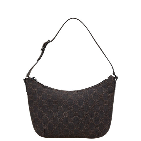 グッチ GG柄 ポーチ アクセサリーポーチ 32160 ブラウン キャンバス レザー レディース GUCCI 【中古】