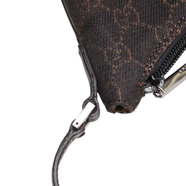 グッチ GG柄 ポーチ アクセサリーポーチ 32160 ブラウン キャンバス レザー レディース GUCCI 【中古】