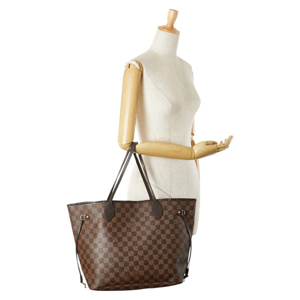 ルイ ヴィトン ダミエ ネヴァーフルMM トートバッグ ショルダーバッグ N51105 ブラウン PVC レザー レディース LOUIS VUITTON 【中古】