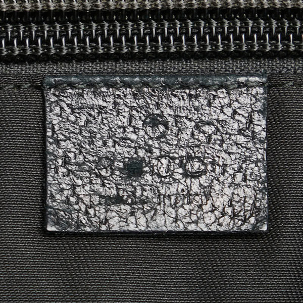 グッチ GGキャンバス シェリーライン 斜め掛け ショルダーバッグ 189749 ブラック キャンバス レザー レディース GUCCI 【中古】