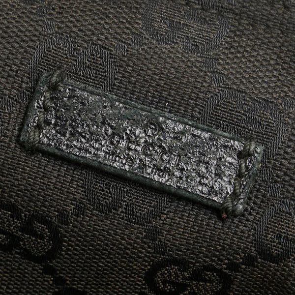 グッチ GGキャンバス シェリーライン 斜め掛け ショルダーバッグ 189749 ブラック キャンバス レザー レディース GUCCI 【中古】