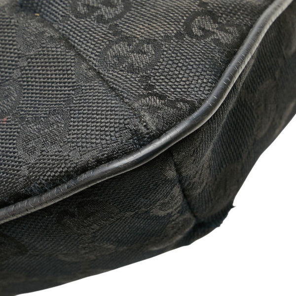 グッチ GGキャンバス シェリーライン 斜め掛け ショルダーバッグ 189749 ブラック キャンバス レザー レディース GUCCI 【中古】