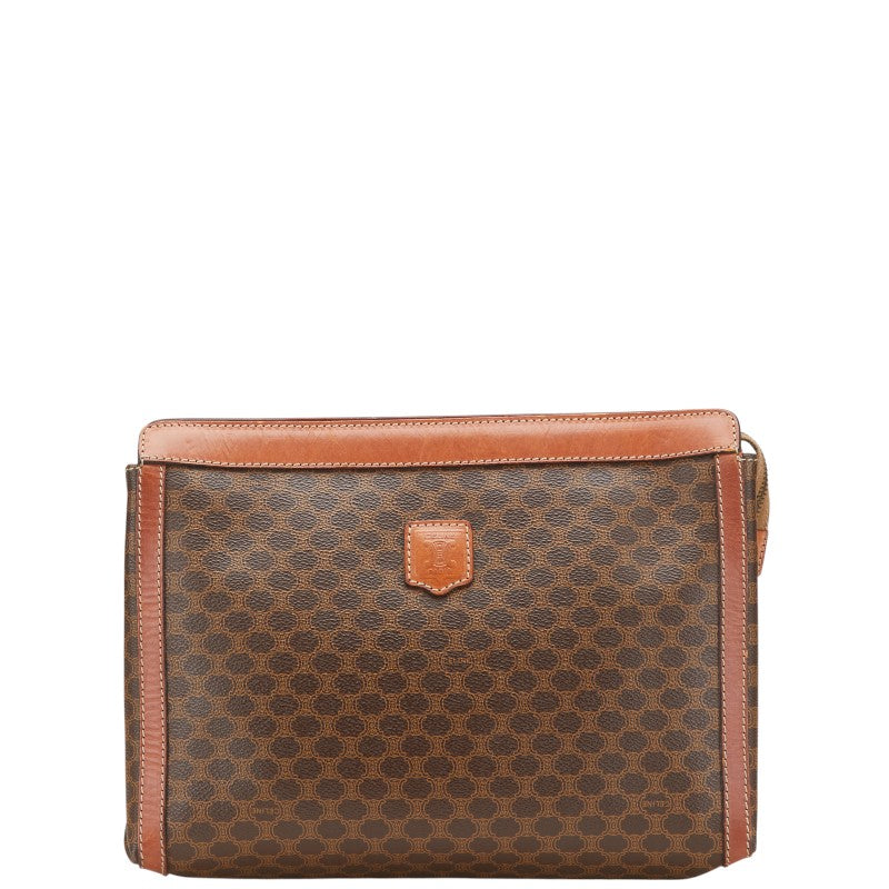 セリーヌ マカダム クラッチバッグ セカンドバッグ ブラウン PVC レザー レディース CELINE 【中古】