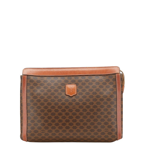 セリーヌ マカダム クラッチバッグ セカンドバッグ ブラウン PVC レザー レディース CELINE 【中古】