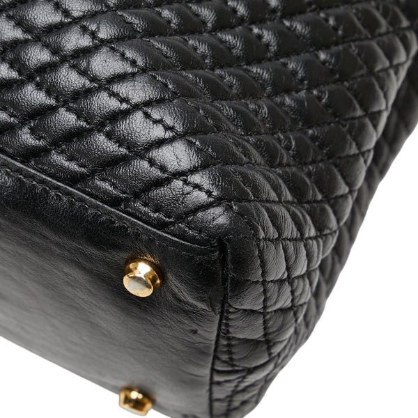 バリー キルティング タッセル ワンショルダーバッグ トートバッグ ブラック レザー レディース BALLY 【中古】