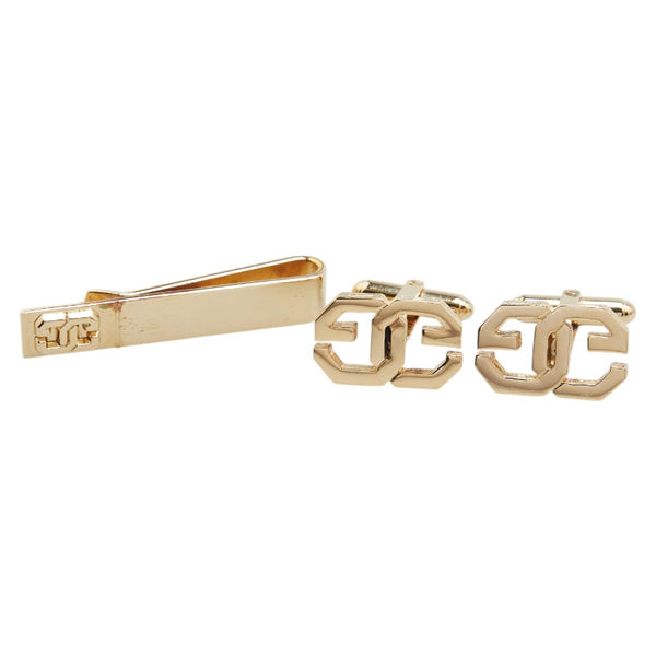 ジバンシー ロゴ カフス ネクタイピン セット ゴールド メッキ メンズ Givenchy 【中古】