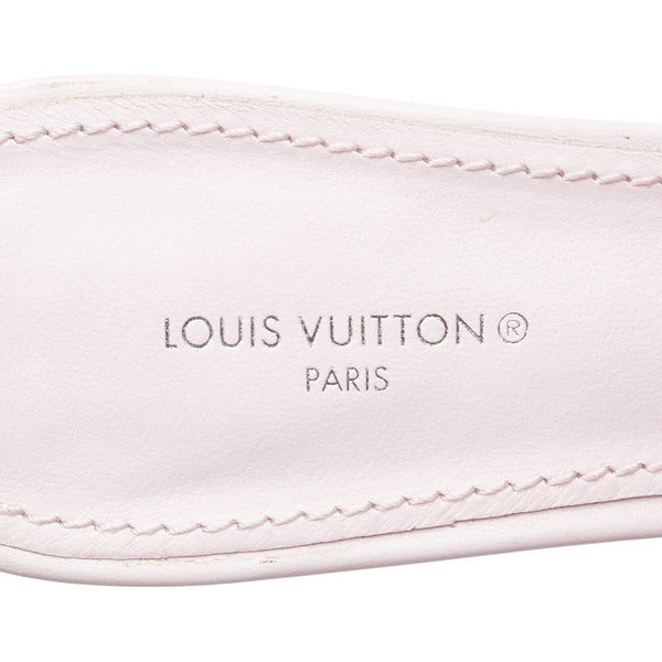 ルイ ヴィトン モノグラム エンボス リバイバル ライン サンダル サイズ：38 ピンク レザー レディース LOUIS VUITTON 【中古】