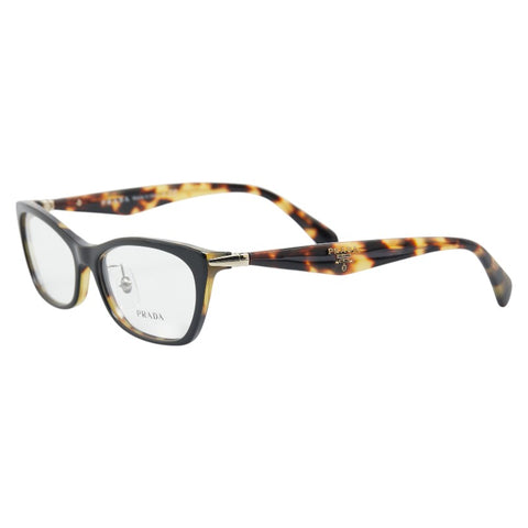 プラダ ロゴ メガネ VPR 15P-A ブラック プラスチック レディース PRADA 【中古】