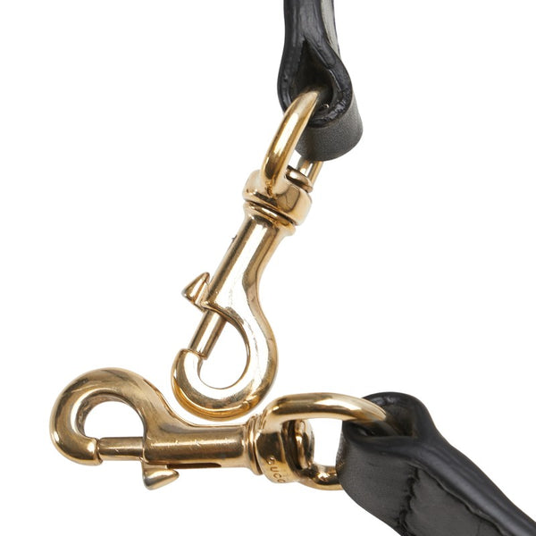 グッチ ショルダーストラップ ブラック レザー レディース GUCCI 【中古】