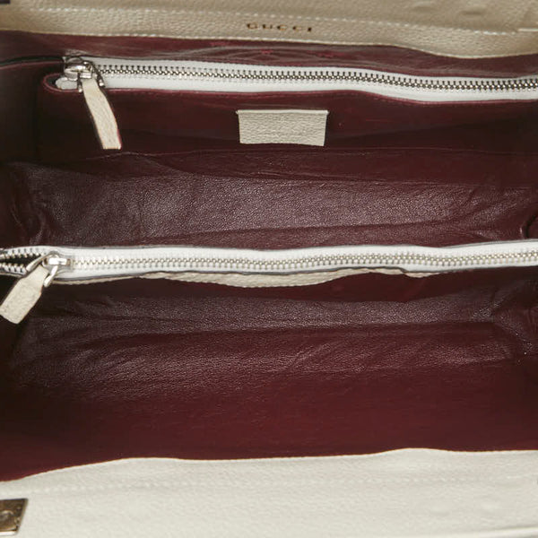 グッチ ズゥミ スモール ハンドバッグ ショルダーバッグ 2WAY 569712 ホワイト レザー レディース GUCCI 【中古】