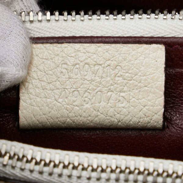 グッチ ズゥミ スモール ハンドバッグ ショルダーバッグ 2WAY 569712 ホワイト レザー レディース GUCCI 【中古】