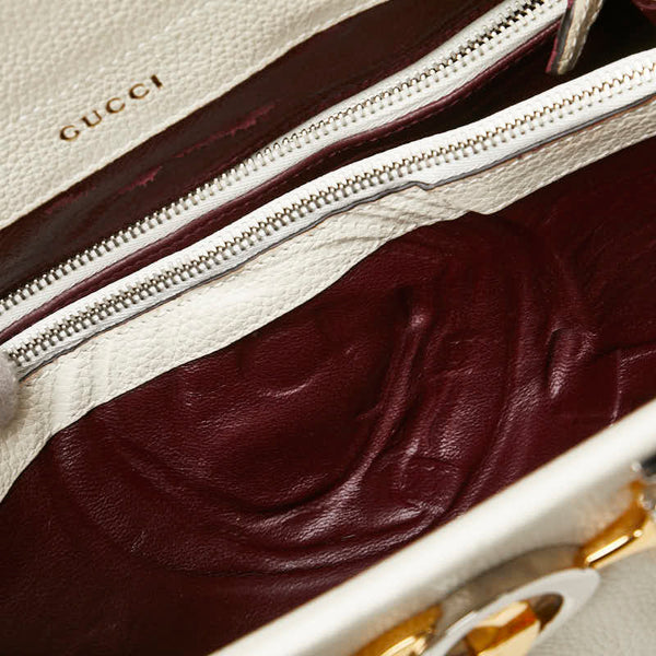 グッチ ズゥミ スモール ハンドバッグ ショルダーバッグ 2WAY 569712 ホワイト レザー レディース GUCCI 【中古】