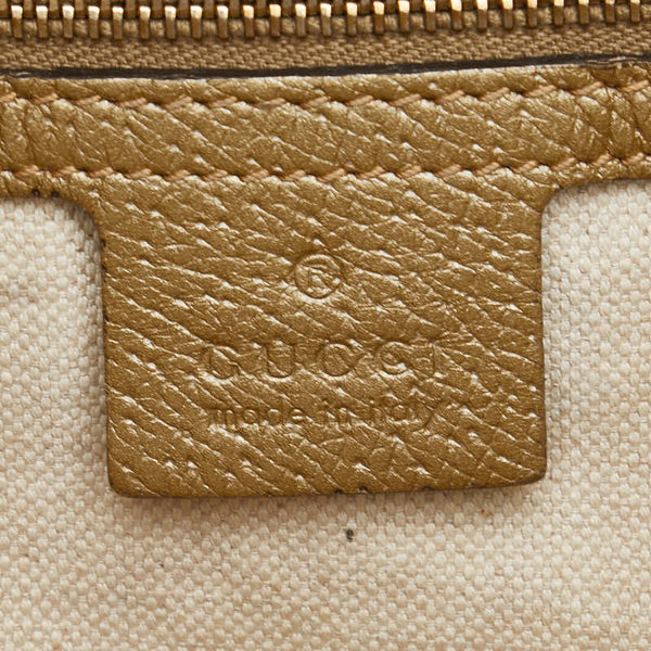 グッチ GGキャンバス ブリー ハンドバッグ ショルダーバッグ 2WAY 353120 ベージュ ゴールド キャンバス レザー レディース GUCCI 【中古】