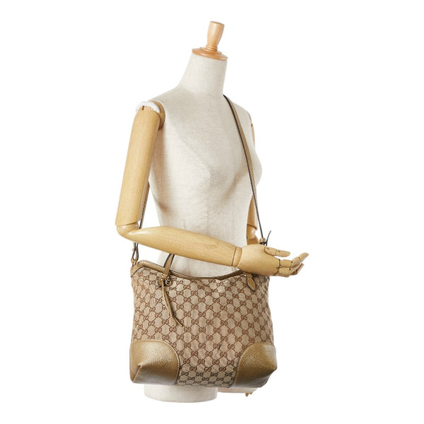 グッチ GGキャンバス ブリー ハンドバッグ ショルダーバッグ 2WAY 353120 ベージュ ゴールド キャンバス レザー レディース GUCCI 【中古】