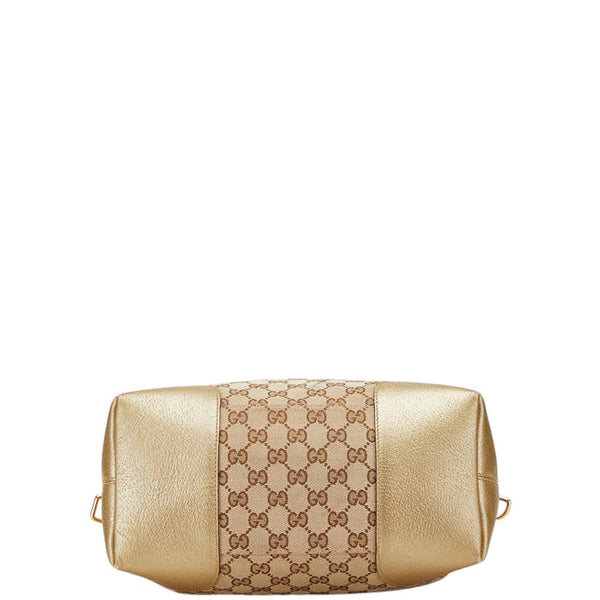 グッチ GGキャンバス ブリー ハンドバッグ ショルダーバッグ 2WAY 353120 ベージュ ゴールド キャンバス レザー レディース GUCCI 【中古】