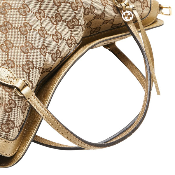 グッチ GGキャンバス ブリー ハンドバッグ ショルダーバッグ 2WAY 353120 ベージュ ゴールド キャンバス レザー レディース GUCCI 【中古】
