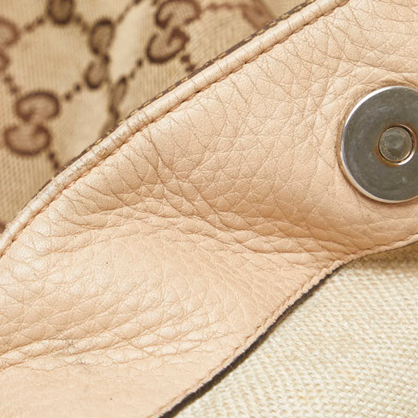 グッチ GGキャンバス トートバッグ ショルダーバッグ 229852 ベージュ ブラウン キャンバス レザー レディース GUCCI 【中古】