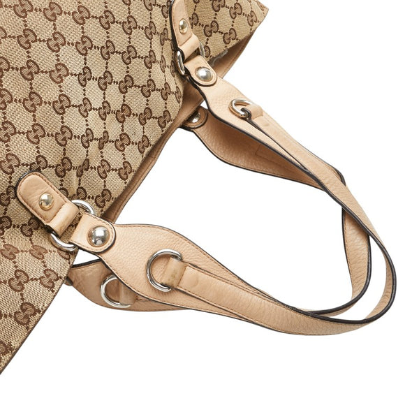 グッチ GGキャンバス トートバッグ ショルダーバッグ 229852 ベージュ ブラウン キャンバス レザー レディース GUCCI 【中古】