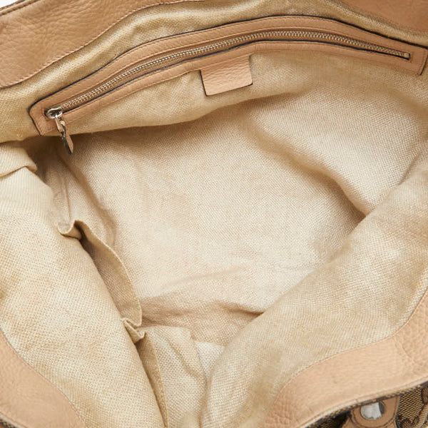 グッチ GGキャンバス トートバッグ ショルダーバッグ 229852 ベージュ ブラウン キャンバス レザー レディース GUCCI 【中古】